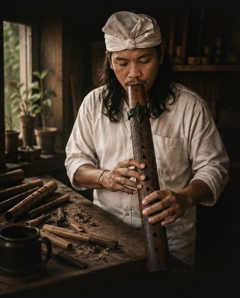 Bariawan Madè, master flute maker